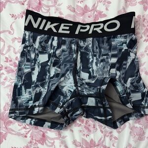 Nike Black and Gray Bike Shorts with Compression Fit